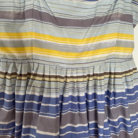 Anthropologie Maeve Blue and Yellow Striped Dress - Picture 2 of 7